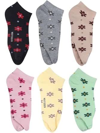 N2S NEXT2SKIN Women Sunflower Cotton Ankle Thumb Socks -Pack of 6 ...