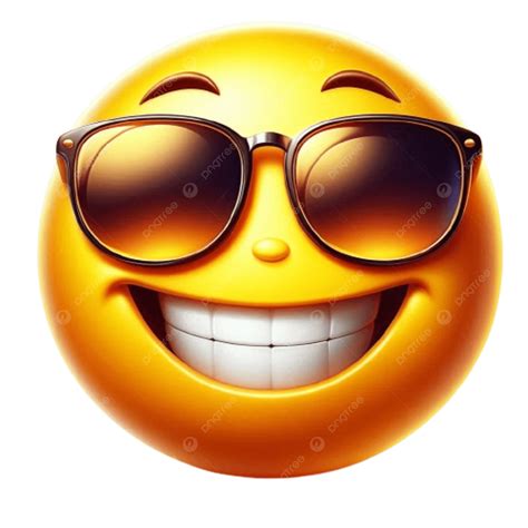 Smiling Emoji With Sunglasses Isolated On White Background, Emoji With ...