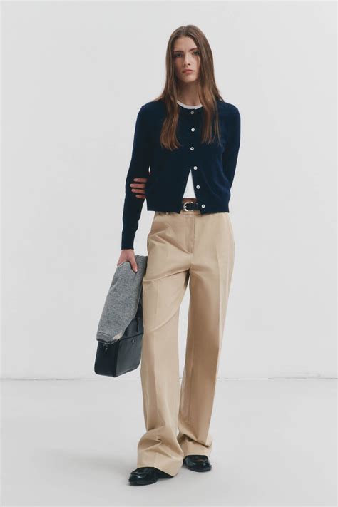 Semi-wide Chino Slacks - beige in 2025 | Chinos women outfit, Semi ...