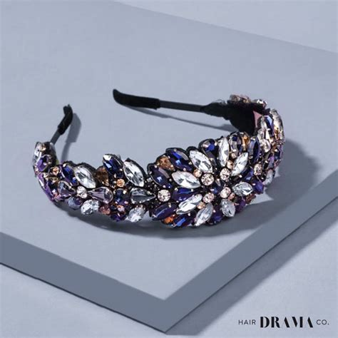 Rosemary Broad Headband - Dark Blue | Hair Drama Company