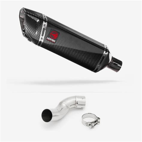 Lextek Sp9C Gloss Carbon Fibre Exhaust 300Mm With Link Pipe For ...