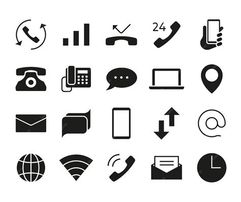 Premium Vector | Communication icons smartphone call mailing or texting symbols laptop and ...