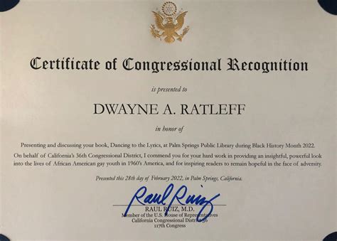What Is A Certificate Of Congressional Recognition at Adelaide Johnson blog