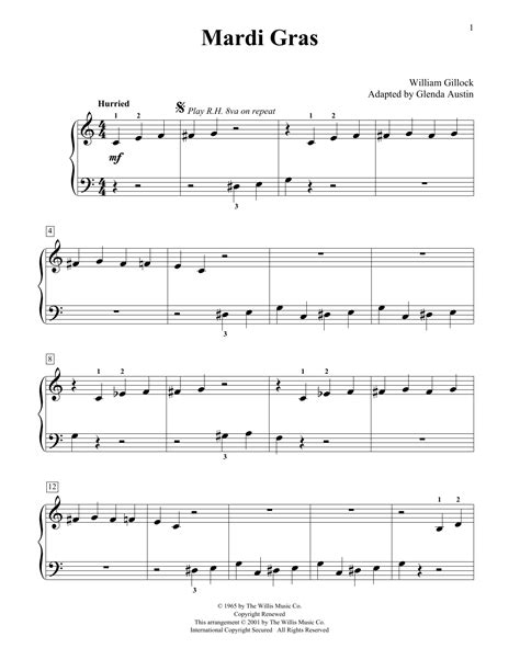 Mardi Gras (Simplified) (adapted by Glenda Austin) by William Gillock ...