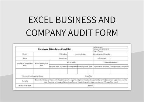 Image result for Audit Form Examples