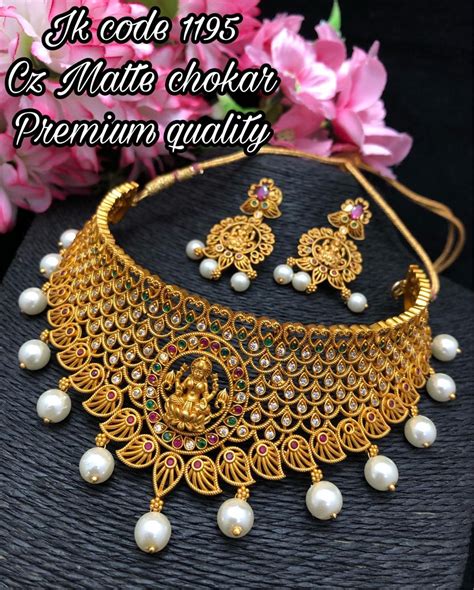 One Gram Gold Necklace Below 1500 - Indian Jewelry Designs