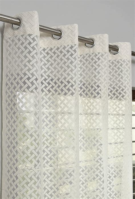 Buy Fabrilia Criss Cross Net Semi-Transparent Eyelet Door Semi Sheer ...