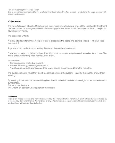 Final Destination Overflow - Fan Poster/Idea (Final Destination 7 ...