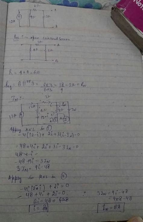 Q7. in the circuit shown in the figure the norton current /y and norton ...