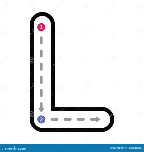 Tracing Alphabet Uppercase Capital Letter L Prewriting Dotted Line Element for Kindergarten ...