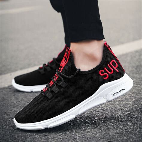 Men Sneakers Casual Breathable Canvas Shoes Comfort Running Athletic ...