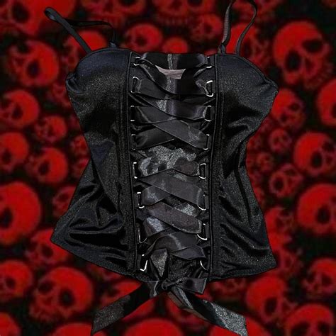 gothic black corset from spirit halloween new never... - Depop