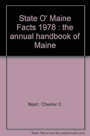 State O' Maine Facts 1978 : the annual handbook of Maine : Amazon.in: Books