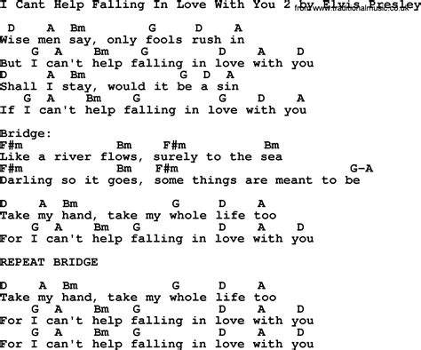 I Cant Help Falling In Love With You 2, by Elvis Presley - lyrics and ...