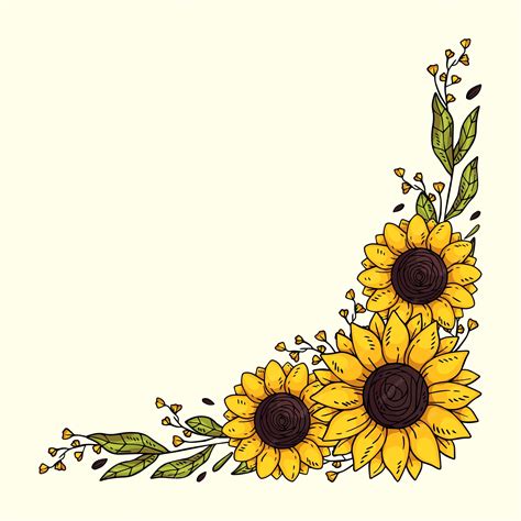 Sunflower Border Vector