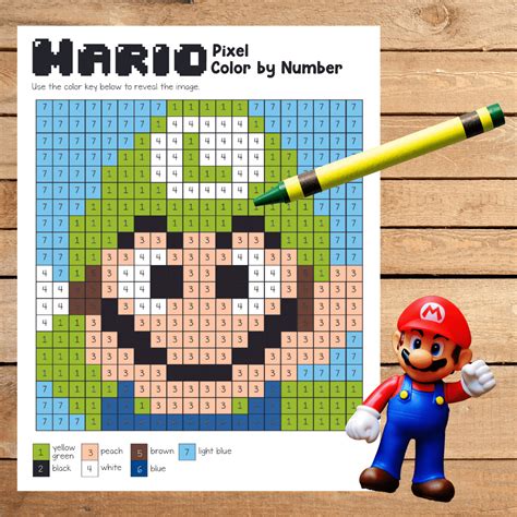 Super Mario Coloring Pages (Free Printable Pixel Color by Number) - In ...