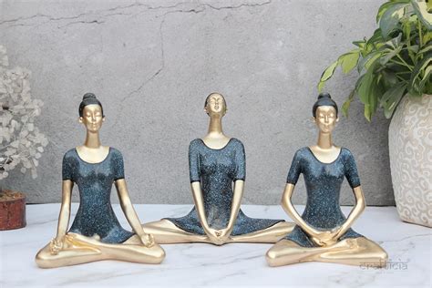 Buy Anticia Resin Lady Yoga Pose Statue Yoga Posture Showpiece for ...