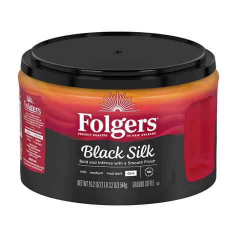 Buy Folgers Black Silk Ground Coffee, Smooth Dark Roast Coffee, 19.2 ...