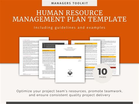 Human Resources Management Plan Template Fully Editable MS Word With ...