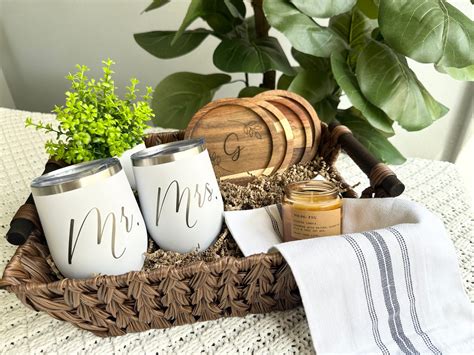 Personalized Wedding Gift Basket for Newlywed Custom Basket for Bridal ...