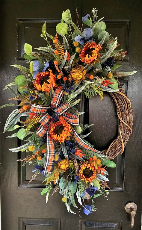 Fall Wreath, Fall Wreaths for Front Door, Front Door Wreath - Etsy ...