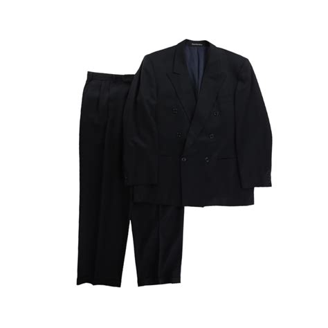 【OTSU】1990's wool gabardine 2-piece suits set up / double breast ...