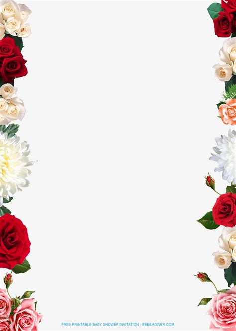 Free Printable Flower Border Template - Templates Printable