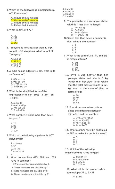 CA Reviewer - 1. Which of the following is simplified form of 225 ...