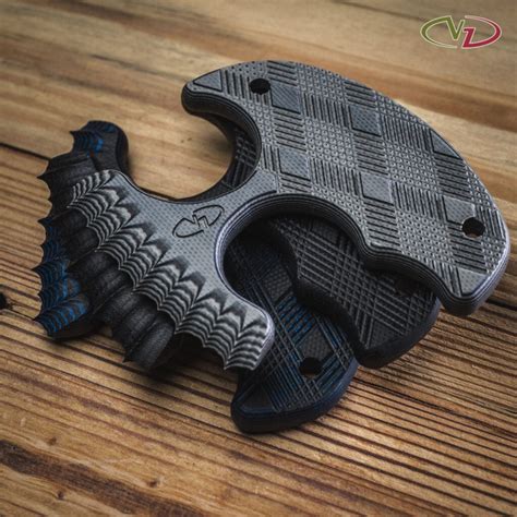 VZ Grips Punch Ripper - G-10 Dagger Black and Gray with Leather Sheath ...