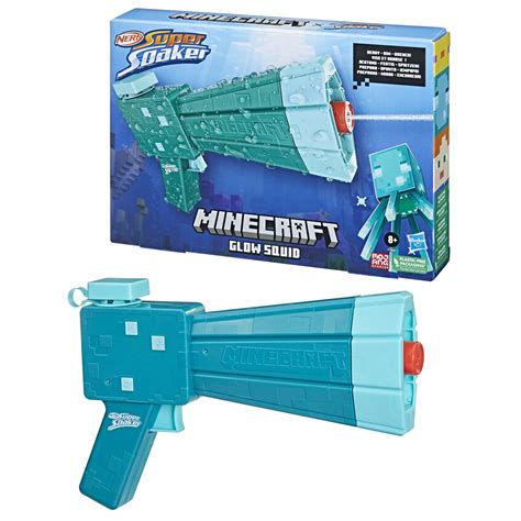 Walmart Exclusive: Nerf Super Soaker Minecraft Glow Squid Water Blaster ...