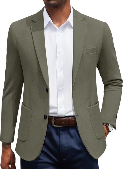 COOFANDY Men's Casual Knit Blazer Slim Fit Sport Coat Stretch Two ...