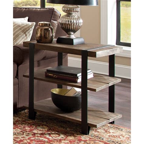 Bolton Furniture Modesto Rustic Strap and Reclaimed Wood 2-tier End ...