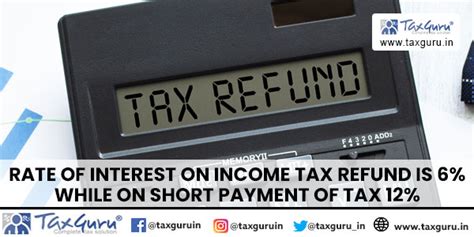Rate of Interest on Income Tax Refund is 6% While on short Payment of ...