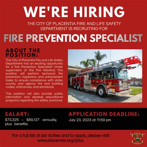 City of Placentia on LinkedIn: #firedepartment #nowhiring #fireprevention
