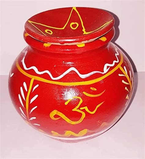 B S NATURAL MITTI Kalash/Terracotta/Earthenware, Kalash for All Pooja ...