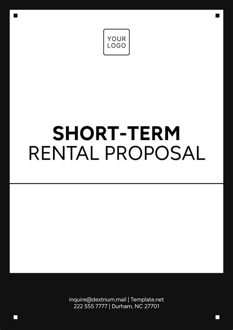 Free Short-Term Rental Proposal Template to Edit Online