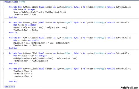 Image result for Operaciones Basic as En Visual Basic
