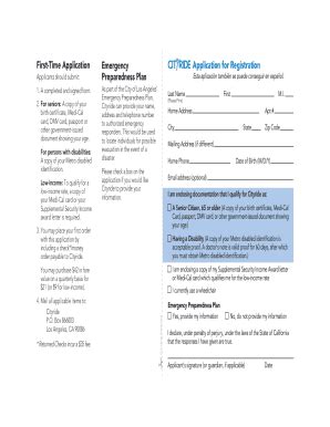 2010-2026 CA LABOT CityRide Application Form - Los Angeles - Blank ...