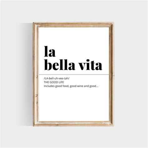 La Bella Vita, Italian Words, PRINTABLE, Italian Definitions, Italian ...