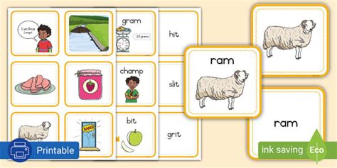 Grade 2 Phonics: am it: Flashcards - Revision