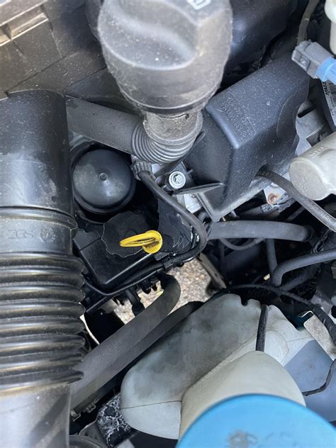 Was adding some power steering fluid and a decent amount spilled off the side while pouring ...