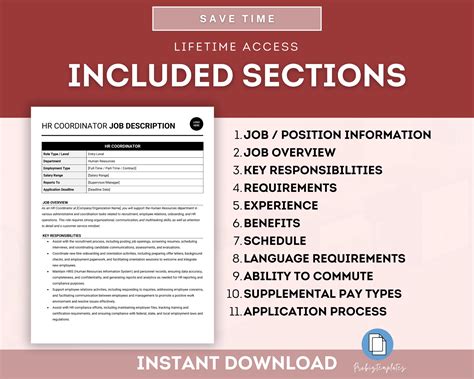 Human Resources Coordinator Job Description Template | ProBizTemplates