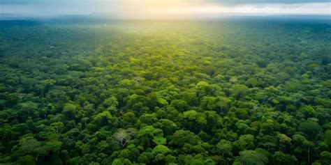Preserving vital ecosystems aerial view of lush forest highlights ...