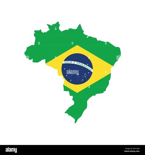 Vector illustration of Brazil map overlaid with the national flag, highlighting the country's ...