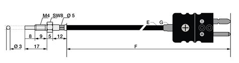 Thermocouple type J M4 with PFA cable | Testo Sensor English