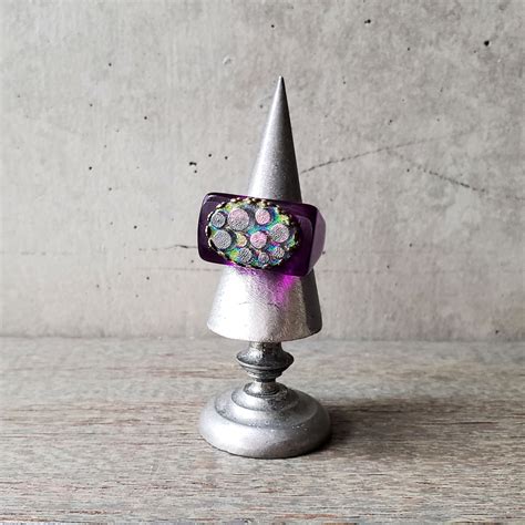 CR-0054 / 1950-80's / Germany / クリアパープル Lucite / レインボーチタニウムガラス ...