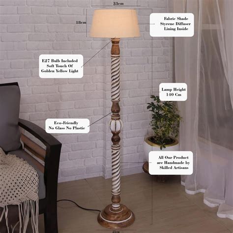 Buy HOMESAKE Wooden Floor Lamp from Homesake at just INR 6798.0