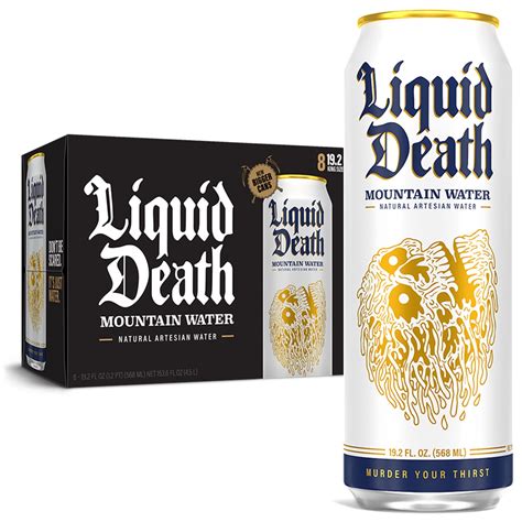 Amazon.com: Liquid Death, Still Mountain Water, 8-Pack (19.2oz Cans ...