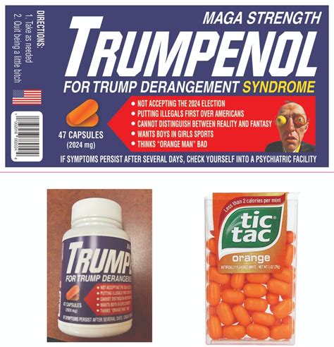 Trumpenol Trump Derangement Syndrome TDS Faux Pills | eBay