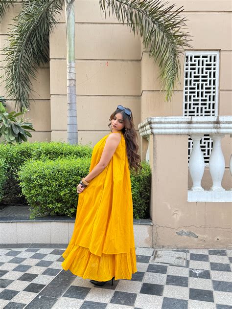 Mulmul Mustard Blooming Dress – LabelbyAnuja